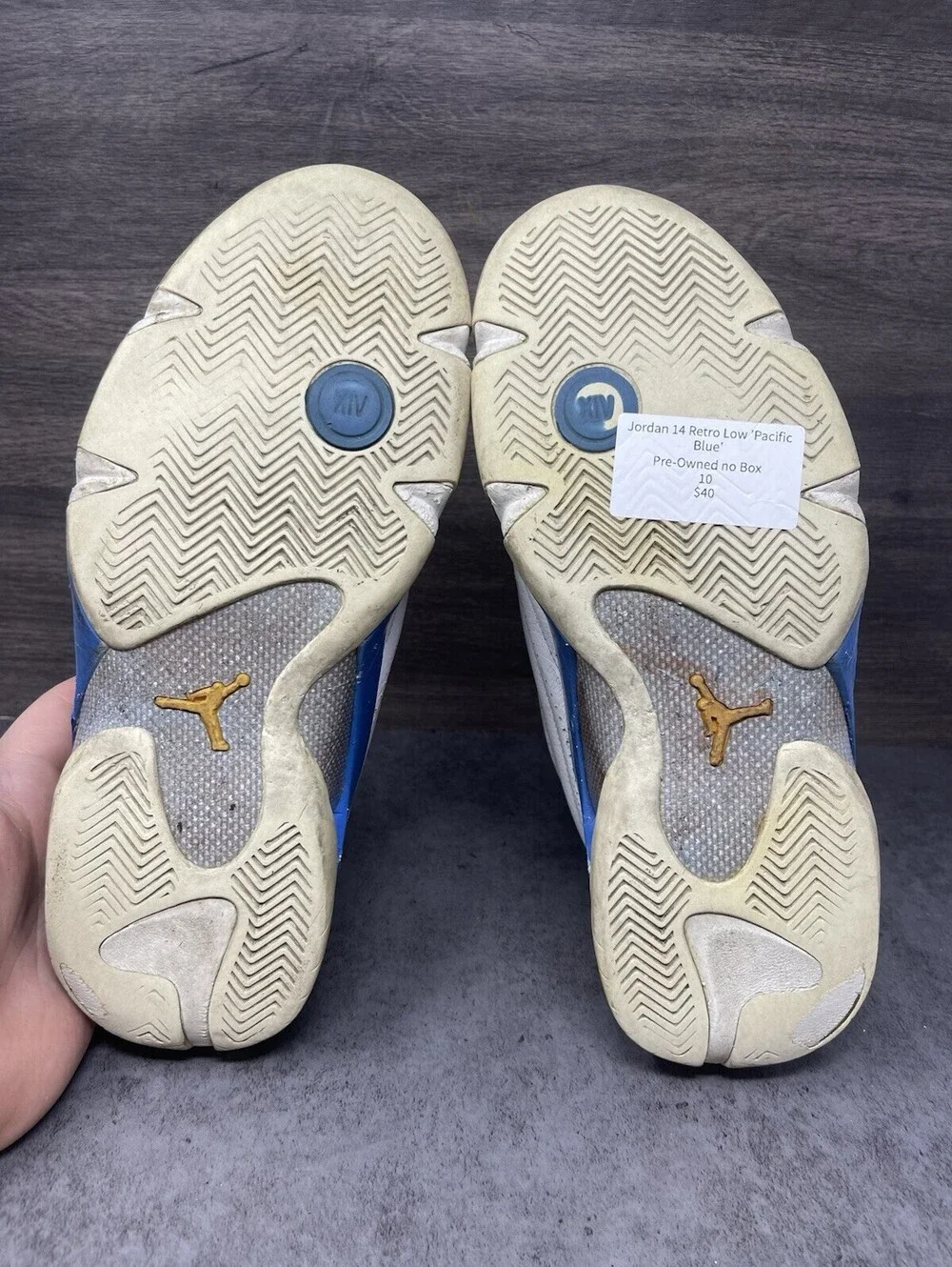 Air Jordan 14 Retro Low Pacific Blue Size 10 Mens 2006 Shoes 312567-141 AS IS